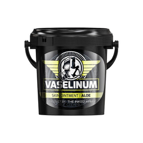 Inked Army Vaselinum Aloe with Aloe Vera Extract 1000ml bottle, showcasing clear container with green label and product details.