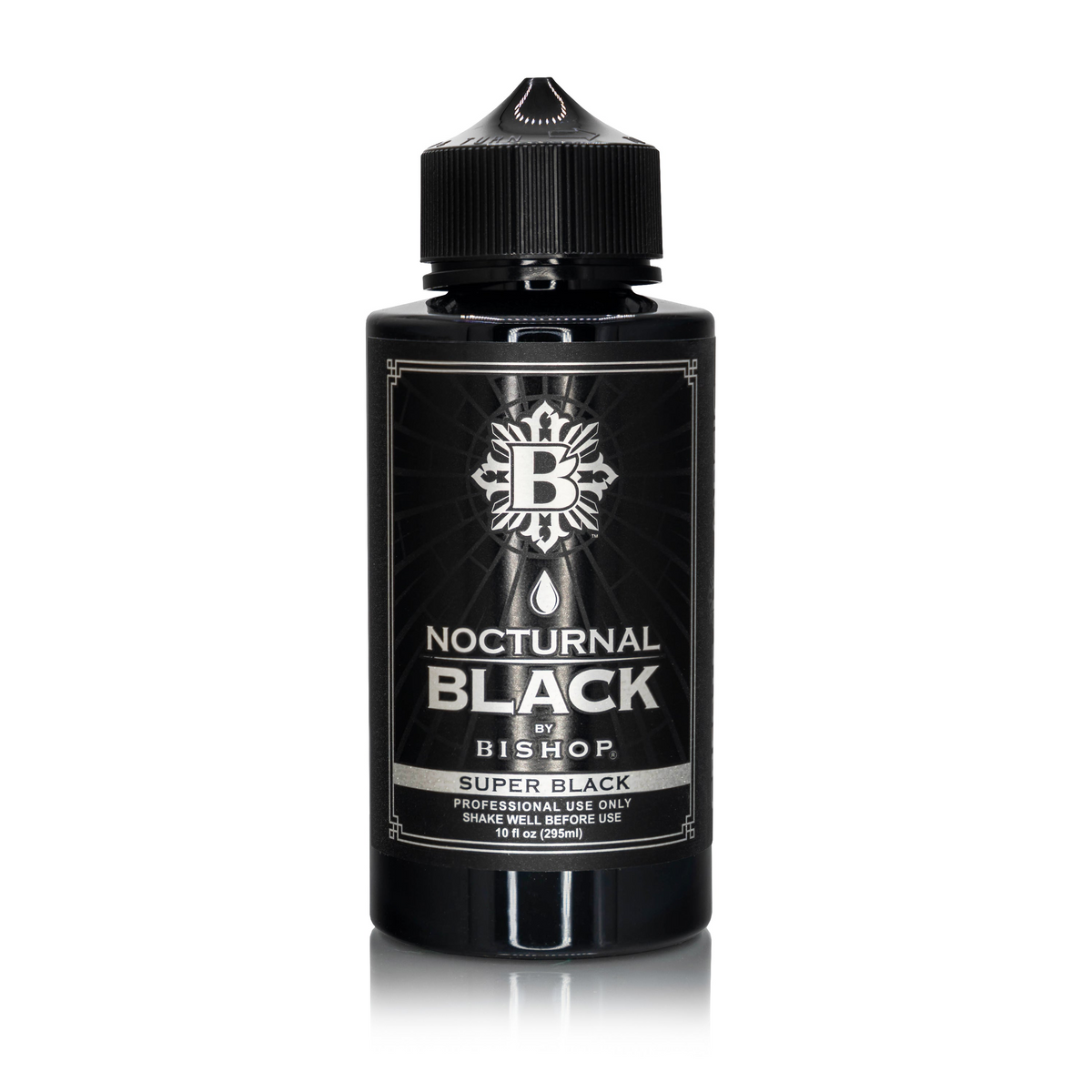 Nocturnal By Bishop Super Black 295ml — flacone su sfondo bianco