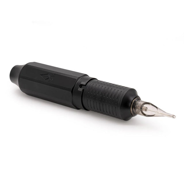 Peak Orion Rotary Pen Tattoo Machine in black with 3.5mm stroke, showcasing a sleek, compact design for precise tattoo work.