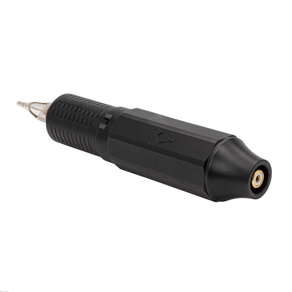 PEAK Orion Rotary Pen Tattoo Machine in black with 3.5mm needle stroke, compact design for precise tattooing.