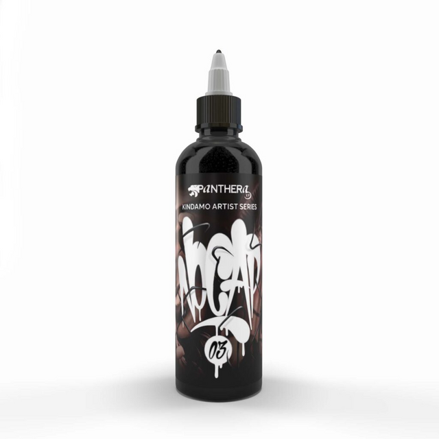 Panthera X Kindamo No Cap 03 Pigmento Per Tatuaggi 150ml — flacone su sfondo bianco