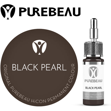 Purebeau Black Pearl 10ml HiCON, flacone di pigmento per sopracciglia e campione di colore