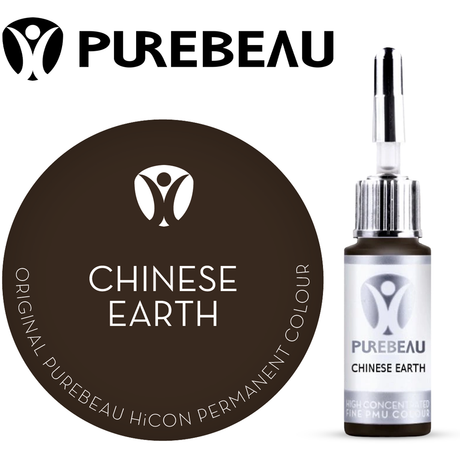 Purebeau Chinese Earth 10ml HiCON, flacone di pigmento per sopracciglia e campione di colore