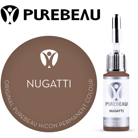 Purebeau Nugatti 10ml HiCON, flacone di pigmento per sopracciglia e campione di colore