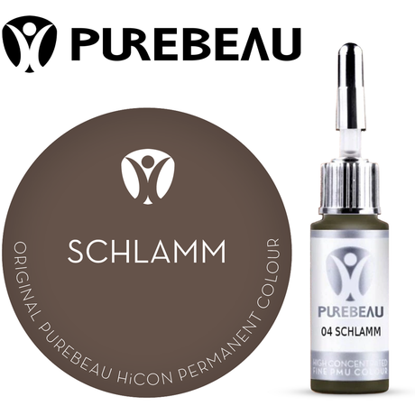 Purebeau Schlamm 10ml HiCON, flacone di pigmento per sopracciglia e campione di colore