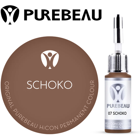 Purebeau Schoko 10ml HiCON, flacone di pigmento per sopracciglia e campione di colore