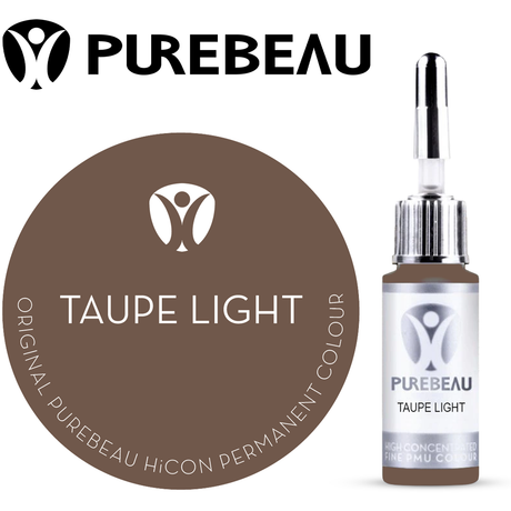 Purebeau Taupe Light 10ml HiCON, flacone di pigmento per sopracciglia e campione di colore