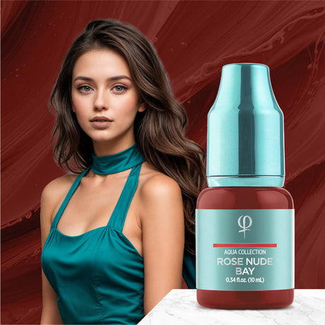 PhiAcademy PMU Aqua Rose Nude Bay Pigment 10ml — product colour presentation