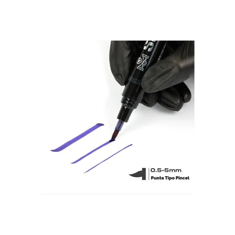 Blue SKULL DNA Tattoo Marker Pen by AVA, precise pen for detailed tattoo and body art designs.