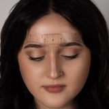 Saferly disposable eyebrow ruler stickers roll with 50 clear adhesive strips for precise eyebrow shaping and measurement.