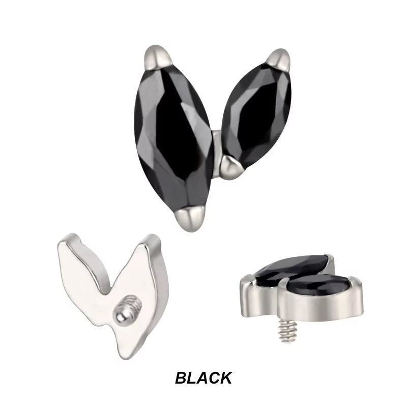 Punte per piercing in titanio con zircone