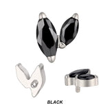 Punte per piercing in titanio con zircone