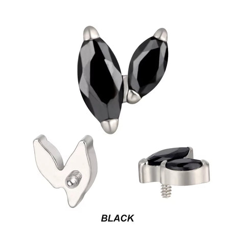 Punte per piercing in titanio con zircone