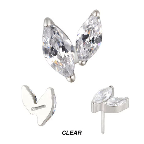 Punte per piercing in titanio con zircone