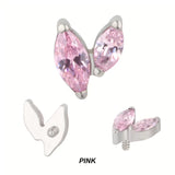 Punte per piercing in titanio con zircone