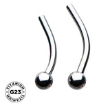 Labret Curvo a Spinta in Titanio