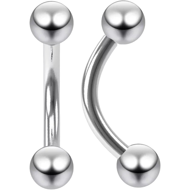 Labret Curvo a Spinta in Titanio