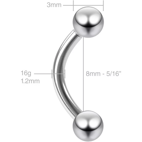 Titanium Push In Curved Labret - BVShop