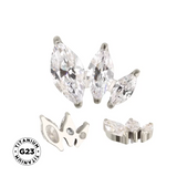 Anello in titanio con marquise disposte