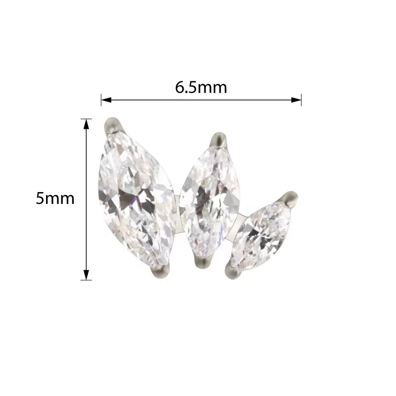 Anello in titanio con marquise disposte