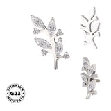 Anello in titanio a forma di ramo