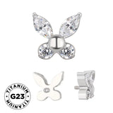 Anello in titanio farfalla