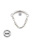 Catena pendente con anello in titanio