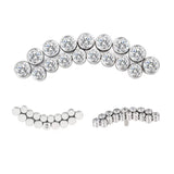 Anello in titanio con linea curva e castone