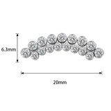 Anello in titanio con linea curva e castone