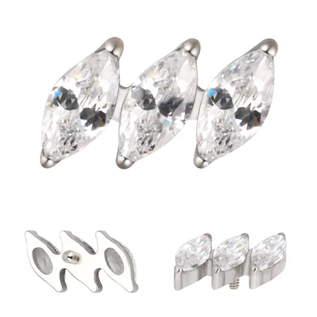 Anello in titanio diagonale marquise