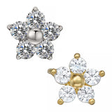 Anello in titanio a forma di fiore