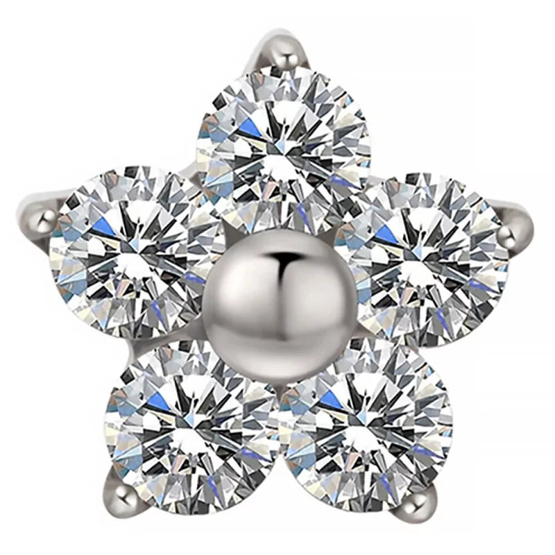 Anello in titanio a forma di fiore