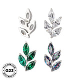 Anello in titanio a forma di foglia