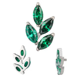 Anello in titanio a forma di foglia