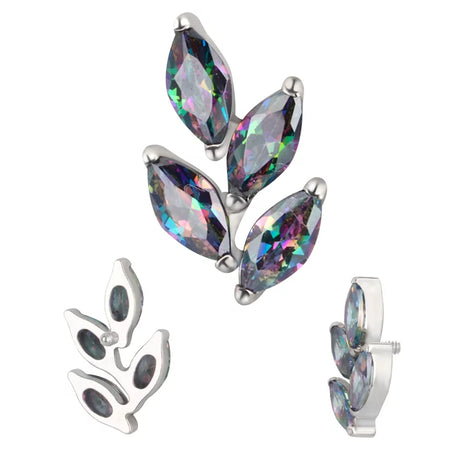 Anello in titanio a forma di foglia