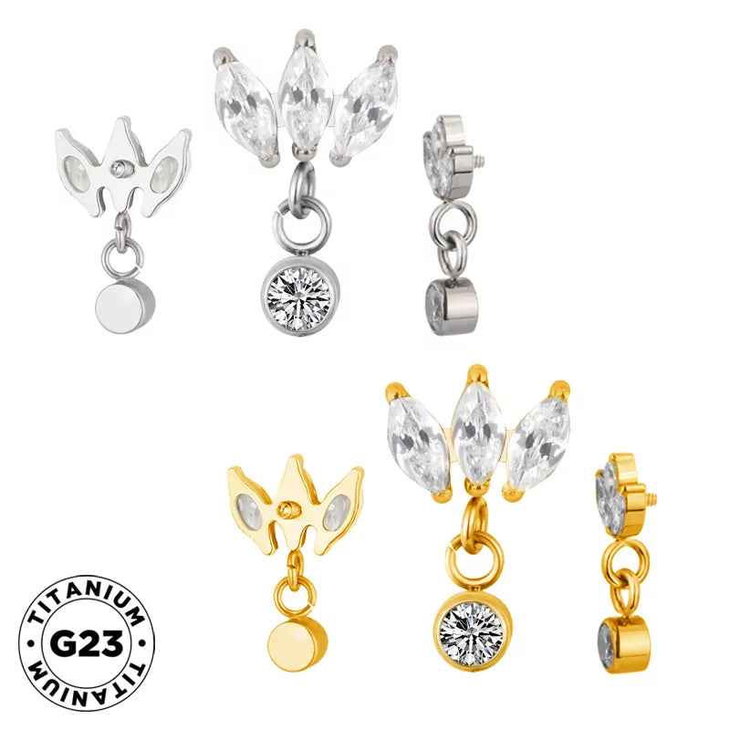 Anello in titanio con castone a marquise