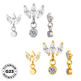 Anello in titanio con castone a marquise