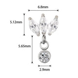 Anello in titanio con castone a marquise