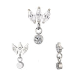 Anello in titanio con castone a marquise