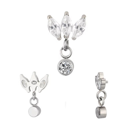 Anello in titanio con castone a marquise