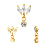 Anello in titanio con castone a marquise