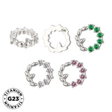 Anello in titanio corona d'ulivo