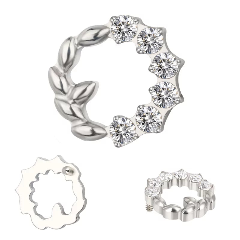 Anello in titanio corona d'ulivo