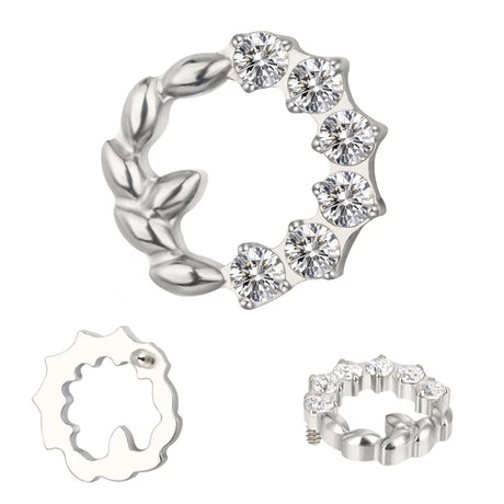 Anello in titanio corona d'ulivo