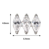 Anello in titanio parallelo marquise