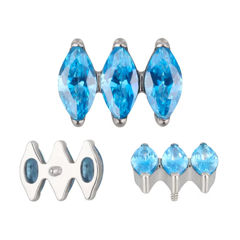 Anello in titanio parallelo marquise