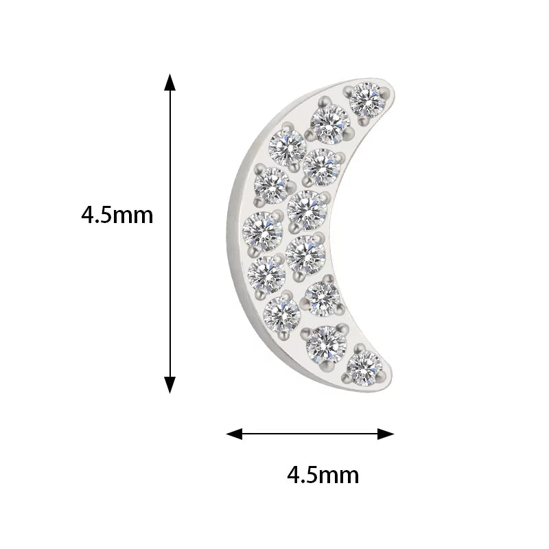 Anello in titanio con pavé a luna