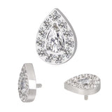 Anello in titanio con pavé a forma di pera