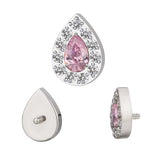 Anello in titanio con pavé a forma di pera