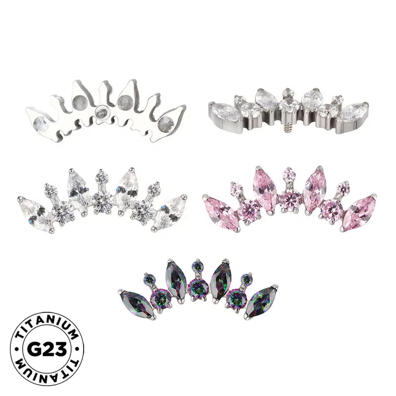 Anello in titanio rotondo e marquise